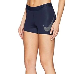Nike Pro Tight Fit Women Training Shorts 3" Inseam Navy Blue